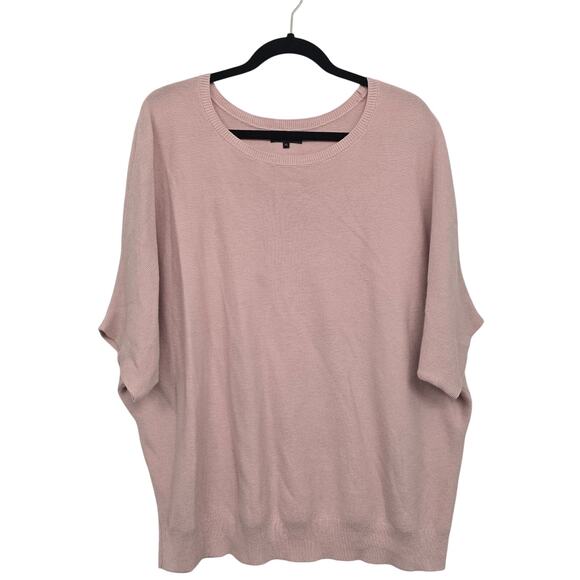 Quince Cotton Cashmere Dolman Sweater Pink XL Soft Knit Minimalist Cozy Luxury - Picture 2 of 9